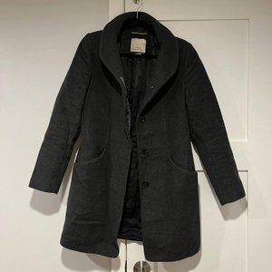 Wilfred Virgin Wool and Cashmere Grey Cocoon Trench Coat